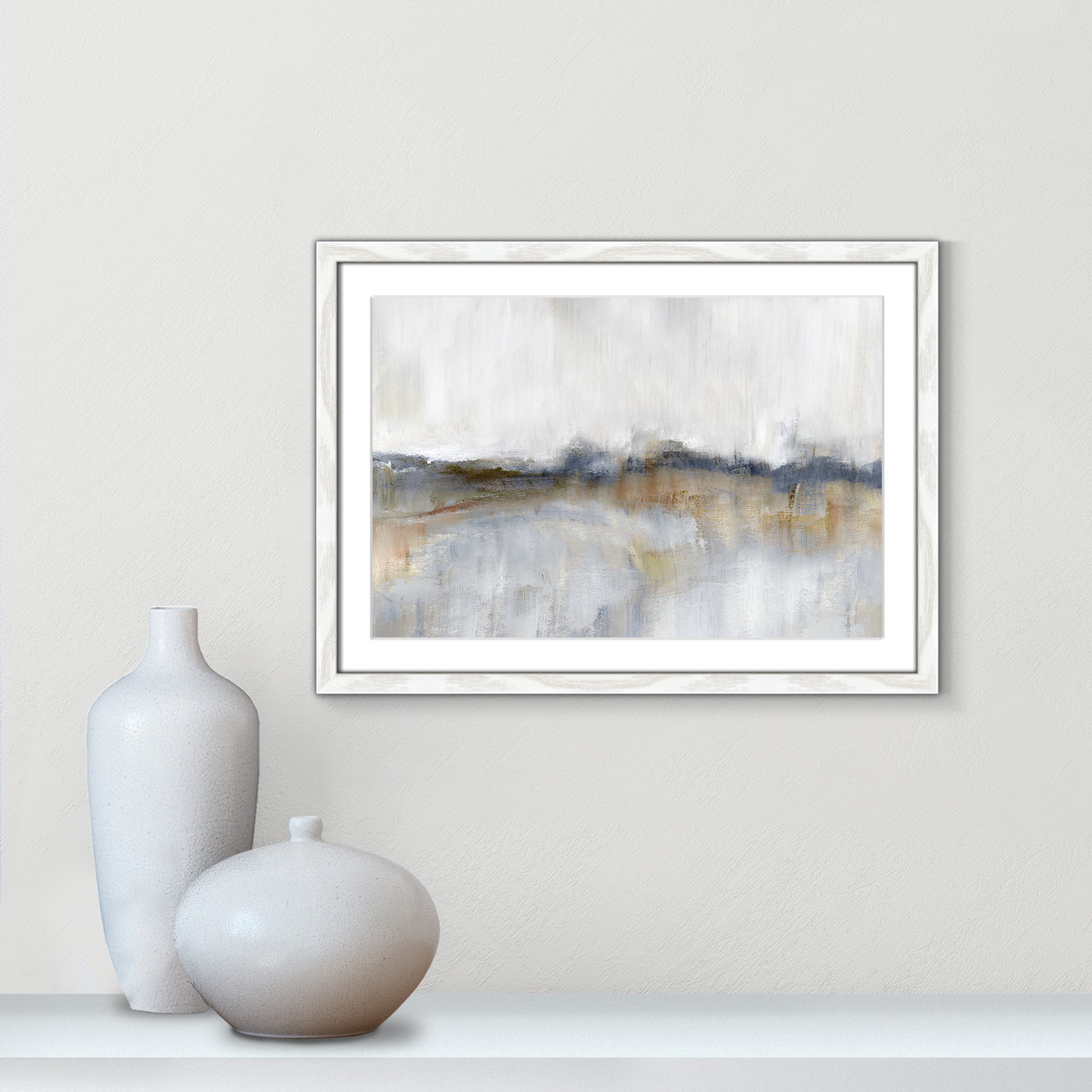Autumnal Tide by Nan, 17" H x 23" W x 0.75" D, White Framed