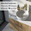 Meuble-lavabo mural 60 po avec comptoir en pierre de quartz blanc et double vasque ronde en céramique