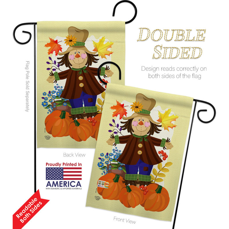 Ensemble de drapeaux en polyester 19 x 13 po Autumn Scarecrow