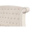 Lit double en crème avec détails en cristal, bois massif, capitonnage opulence de la chambre à coucher, fabrication en bois, luxe