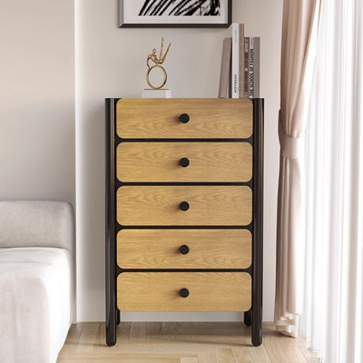 All solid wood retro simple five-bucket locker