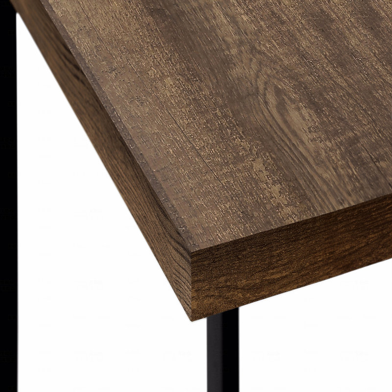 Table d'appoint, en forme de C, bout, côté, stratifié brun Snack, contemporain, moderne, Brun