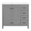 Ensemble de meuble-lavabo 36 po avec lavabo en céramique, armoire de rangement abondante, 2 portes à fermeture en douceur et 5 tiroirs (ancien SKU: N729P183735E)-704029086
