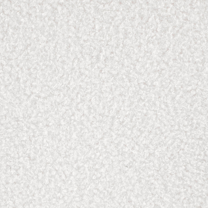 Brotons Upholstered Ottoman, Ivory Faux Sheepskin