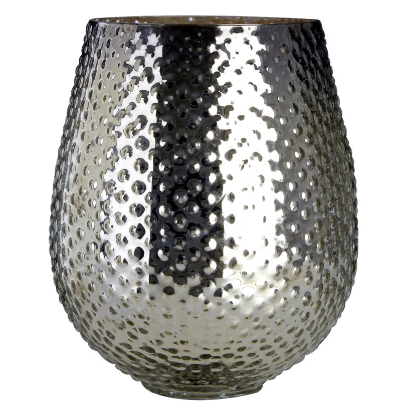 Eager 20cm Glass Tabletop Votive Holder, Silver, 23cm H x 19cm W x 19cm D