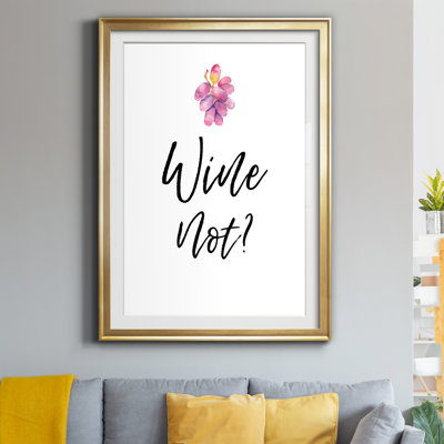 «Wine Not» - Cadre photo, impression d'art textuel sur papier