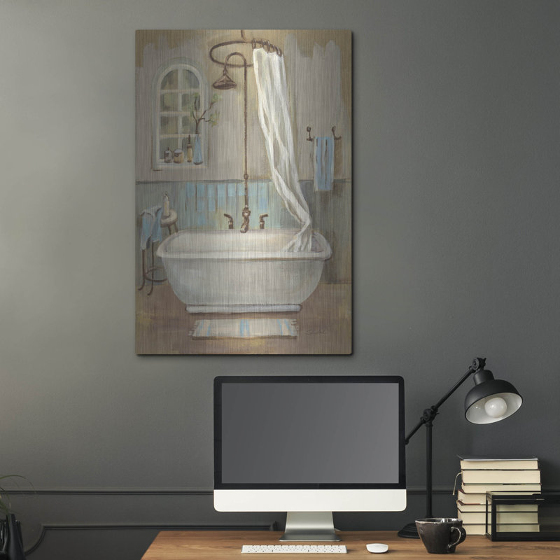 «Serene Bath 1» par Silvia Vassileva, art mural en métal, H 36 po x l 24 po