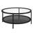 Chiang 36" Glass And Steel Round Coffee Table With Shelf