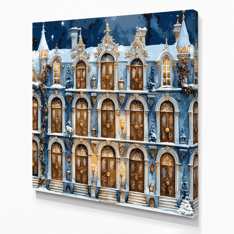 Calendrier de l'Avent de Noël avec petites portes, art mural sur toile grise, H 16 po x l 16 po