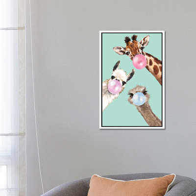 Bubble Gum Gang In Green by Big Nose Work - Wrapped Canvas Print