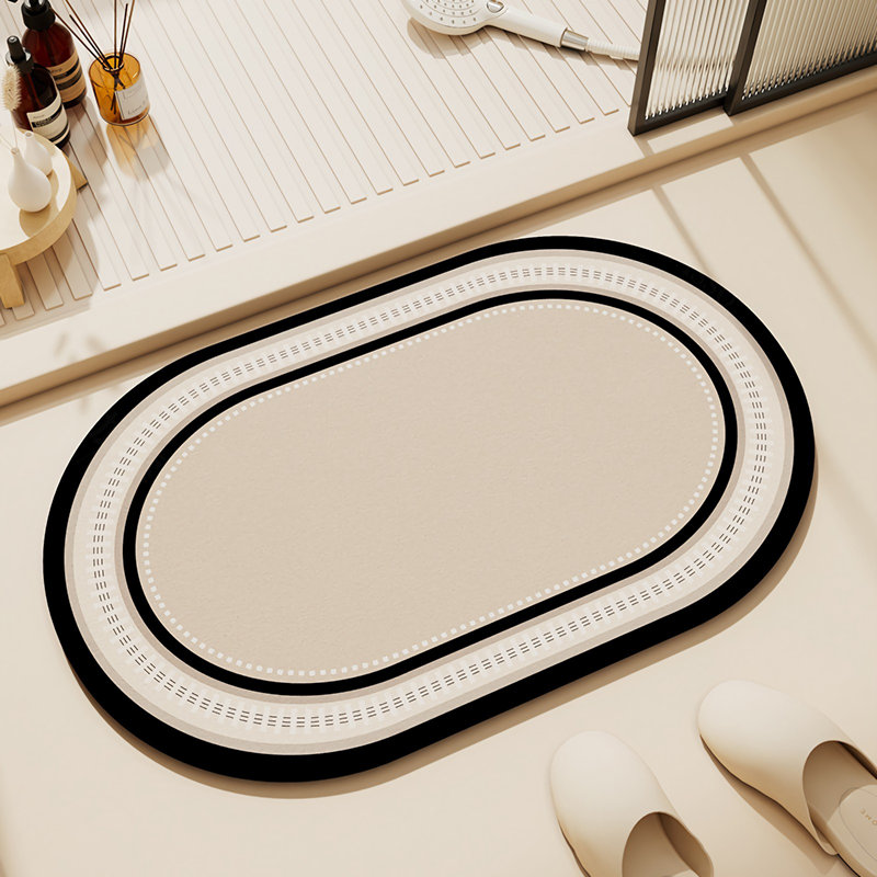 Absorbent Non-Slip Quick-Dry Bathroom Rug, 17.72" H x 27.56" W