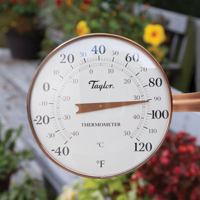 Taylor Heritage 8.5" Dial Outdoor-thermometers, Copper