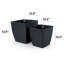 Ensemble de 2 pots de fleurs style urne carré tissé pour un décor intérieur et extérieur naturel-710032017