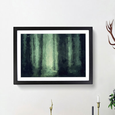 Green Misty Forest in Abstract - Picture Frame Graphic Art Print