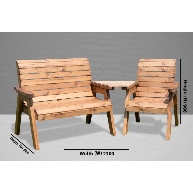 Gallardo Solid Wood Pine Outdoor Bench, Green