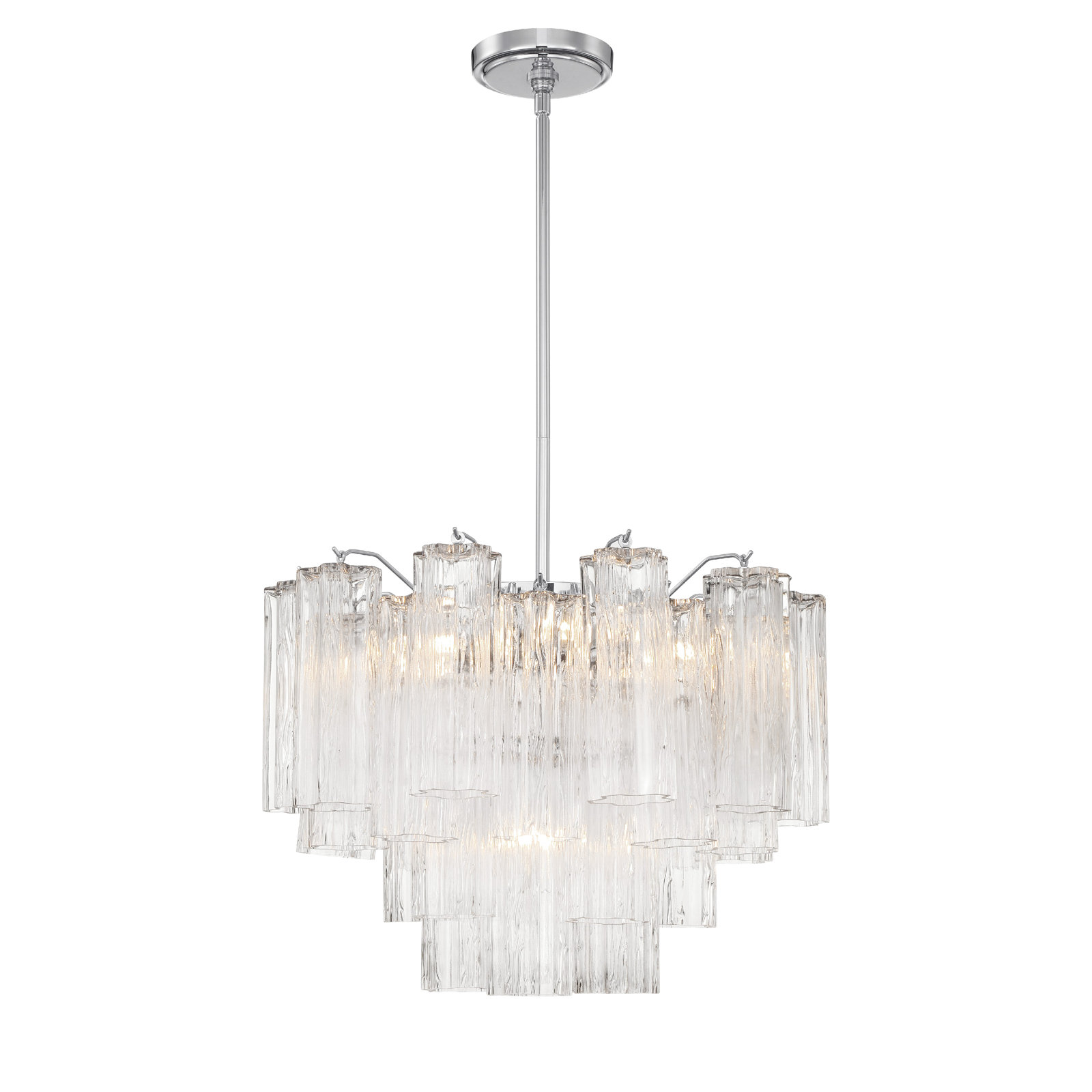 Arras 9-Light Chandelier,  Clear, Polished Chrome, 14" H x 19.75" W x 19.75" D
