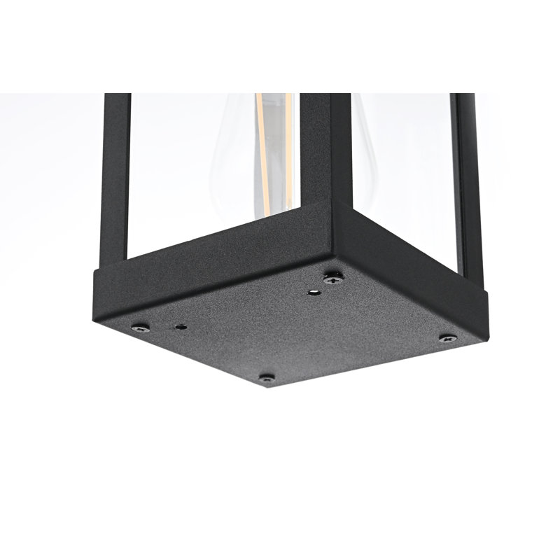 Peter Outdoor Wall Sconce in Black, 11" H x 4" W x 6" D
