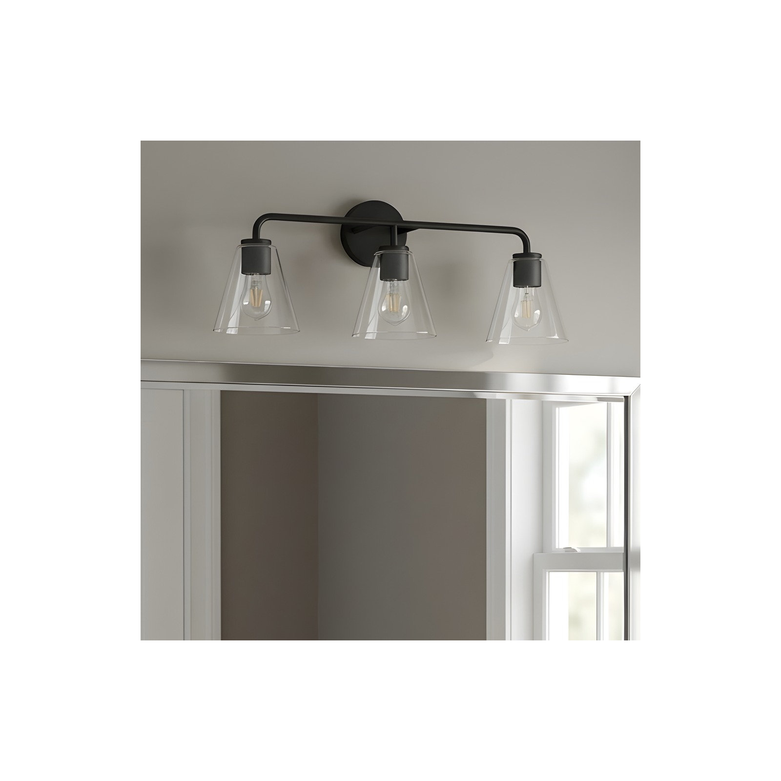 Senda One Light Vanity, Clear, Midnight Black, 3