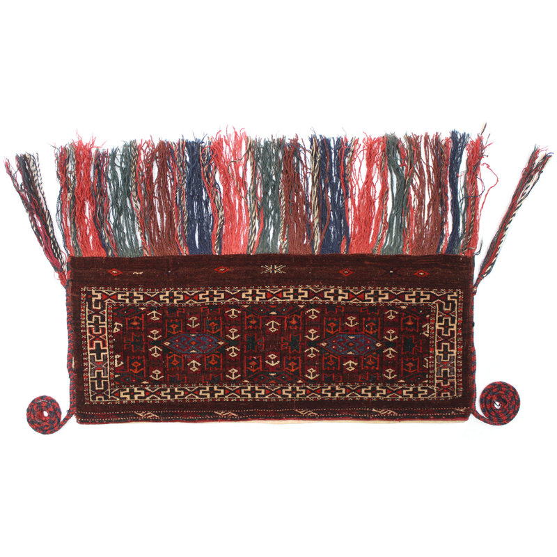 Yomud Torba One-of-a-Kind 1'2" X 2'9" 1935s Runner Wool Area Rug in Red