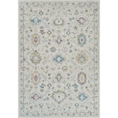 Rug Branch Darya 4' x 6' (3'11" x 5'7") Beige/Cream Oriental Indoor Area Rug, Contemporary, Medium Pile, Stain-Resistant Carpet - Living Room, Bedroom, Dining Room, and Kitchen