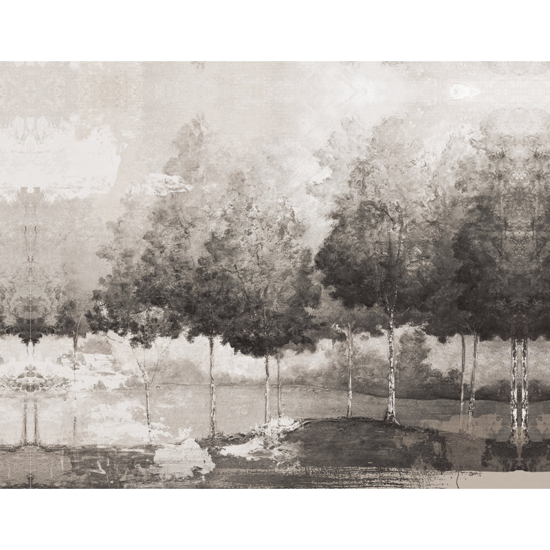 Reproduction d’art sur toile tendue, "Gray Tree Line", H 8 po x l 12 po