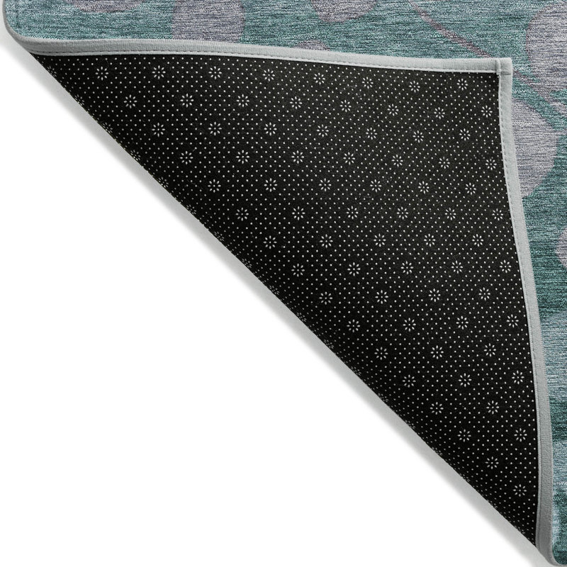 Machine Washable Indoor/Outdoor Xhevrie Teal Rug, Rectangle 5' x 7'6"