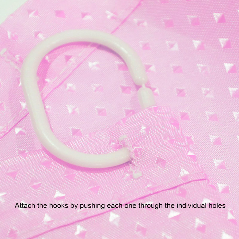 Shower Curtain with Hooks Included, Pink