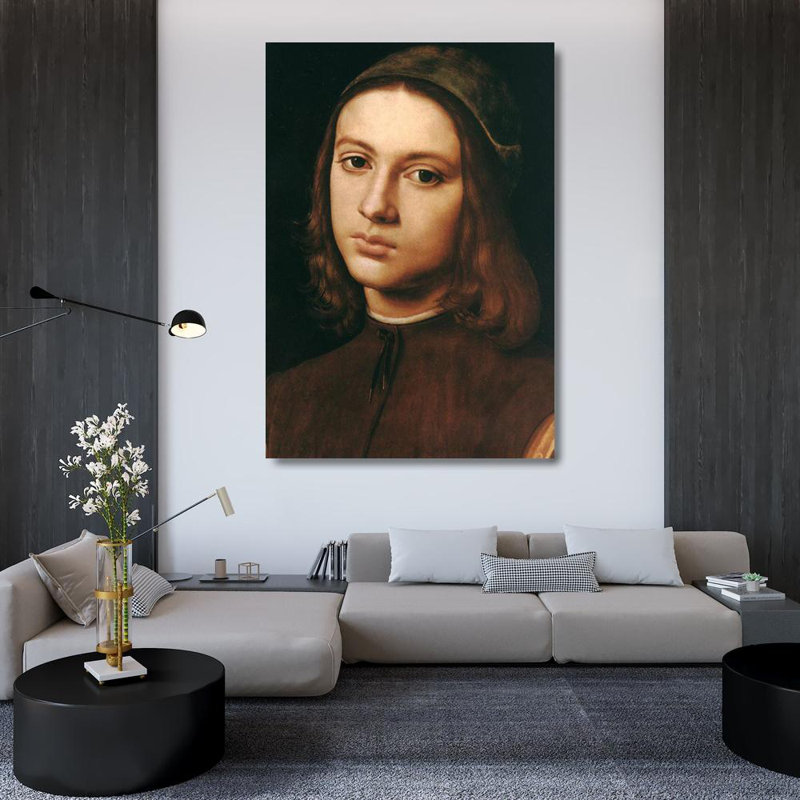 Portrait d'un jeune homme (détail), H 48 po x l 33 po