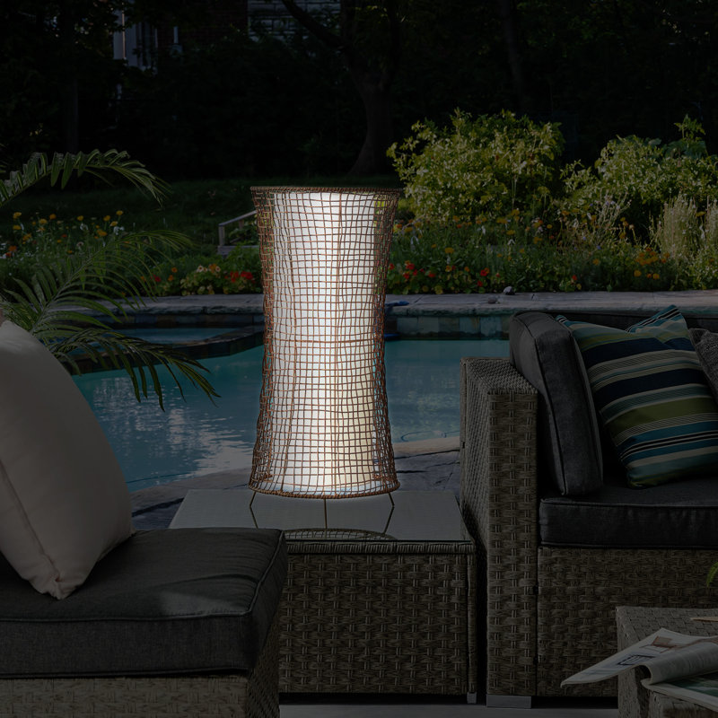 Patro 28'' Battery Powered Integrated LED Outdoor Table Lamp, Brown