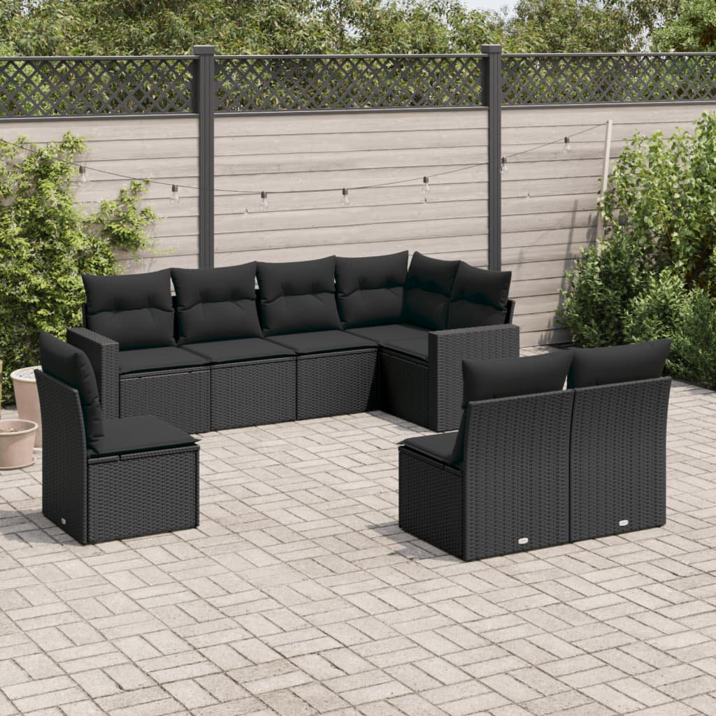 Vidaxl 8-Tlg. Garten-Sofagarnitur Mit Kissen Beige Poly Rattan