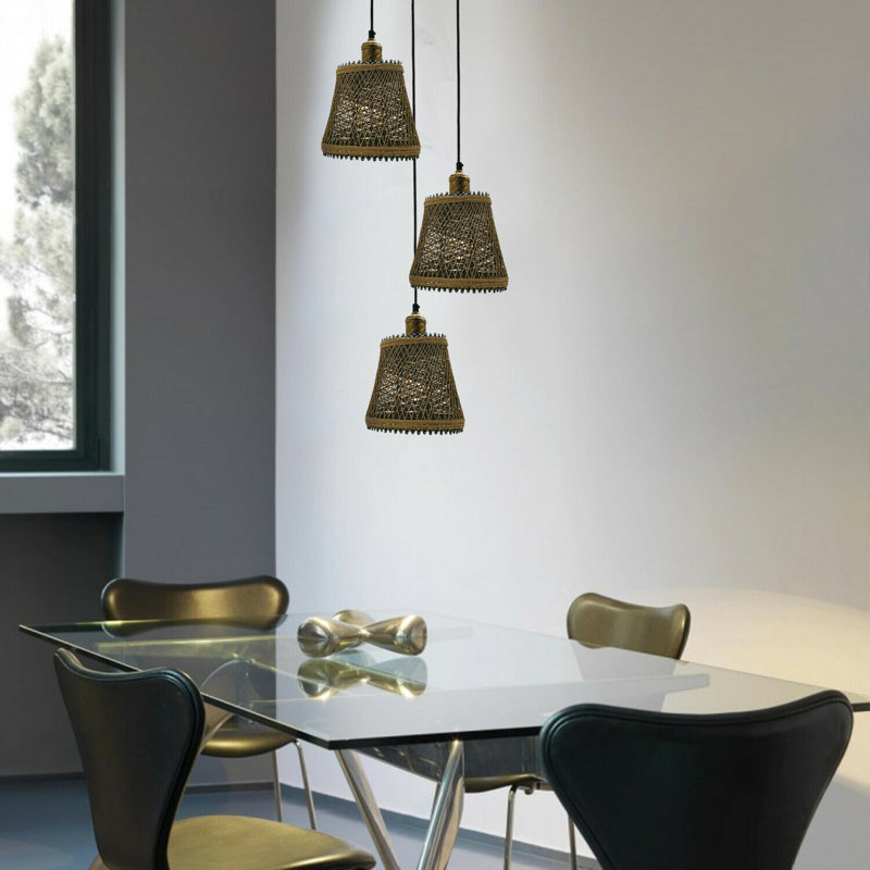 Adina 3 - Light Brown Cluster Pendant