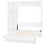 Lit blanc compact avec tablettes, garde-robe, lumières à DEL - pour le bureau personnel, la chambre d'amis, la salle de sport-270759374-270759369