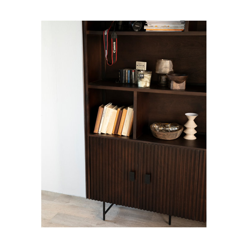 Cabinet Solid Wood Bookcase, Brown