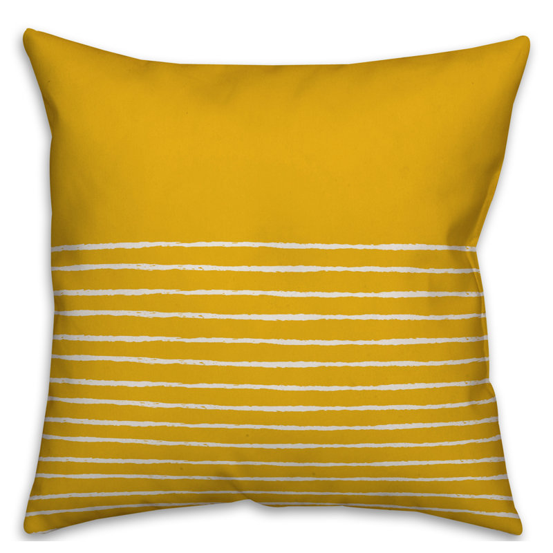 Housse de coussin Adlin, 18 po x 18 po, Jaune, Polyester / bourre en polyester