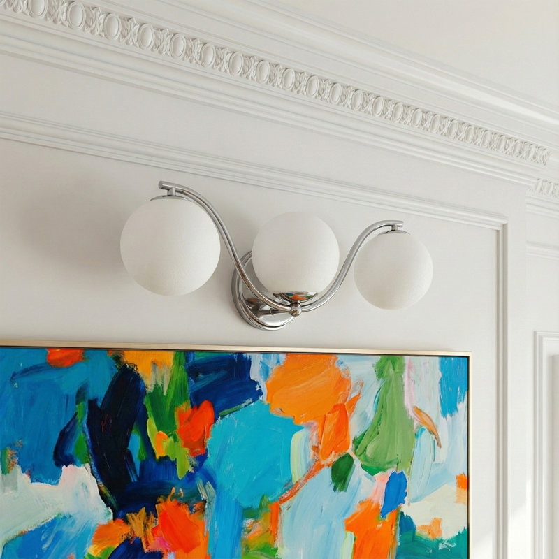 Éclairage pour meuble-lavabo Triple Globe Wave, Chrome chrome