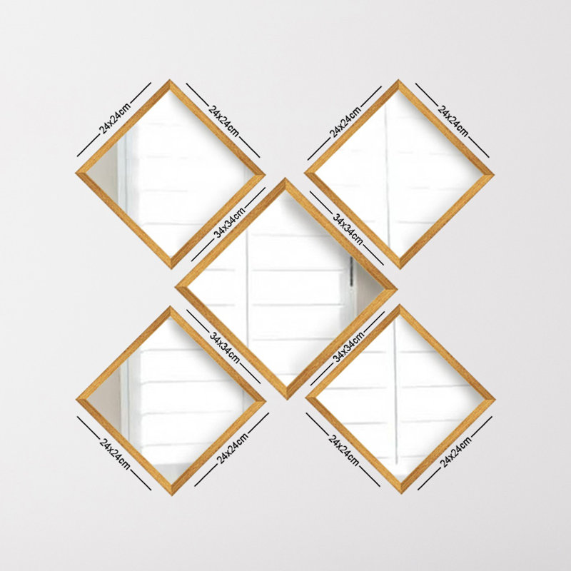 Mundy Plastic Flat Mirror Set, Gold