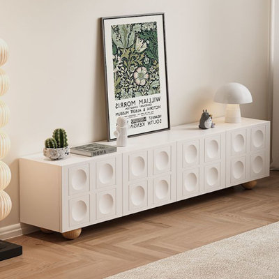 Meuble télé beige en bois manufacturé