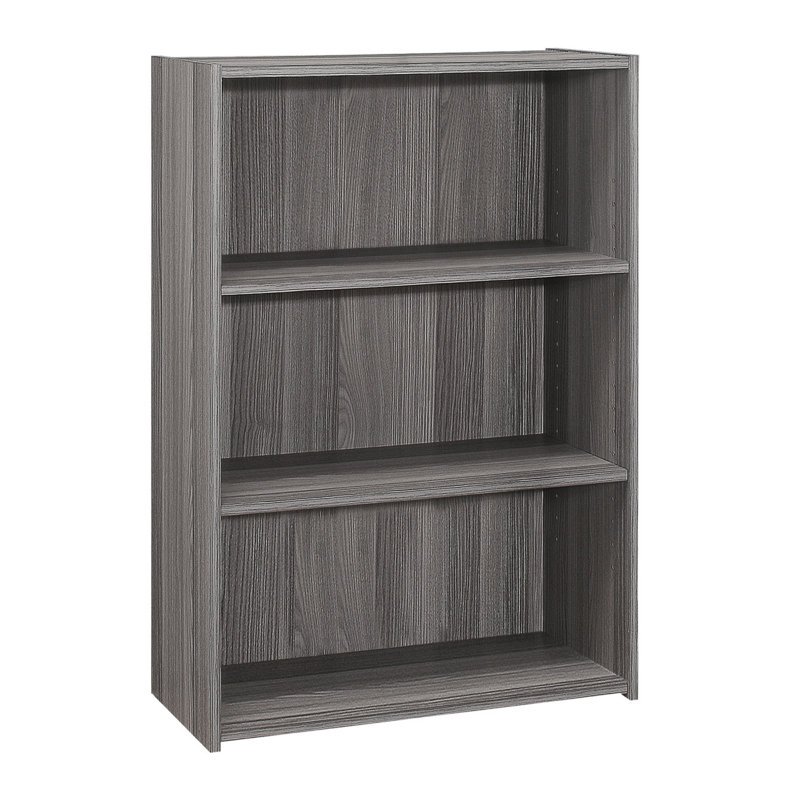 Bookshelf, Bookcase, 4 Tier, 36"H, Office, Bedroom, Laminate, Gris