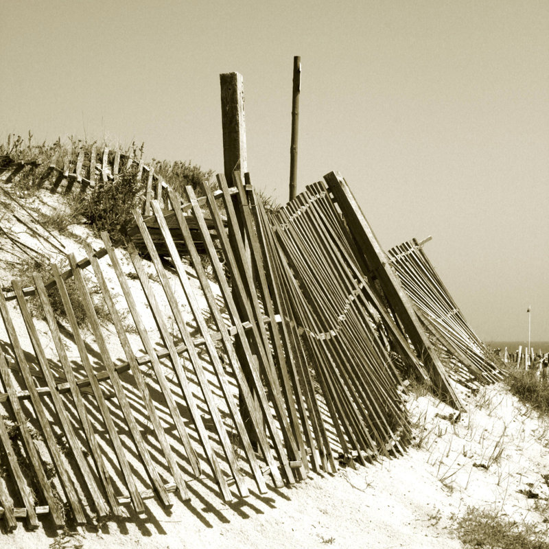 Fences In The Sand I by Noah Bay - Wrapped Canvas Print, 30cm H x 30cm W