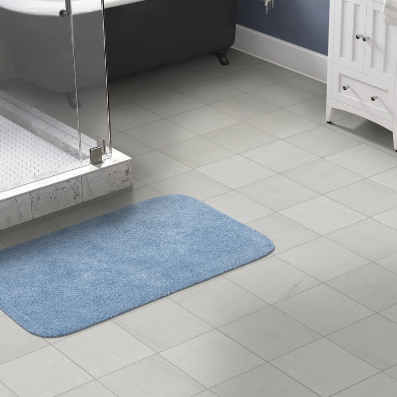 Juliahna Nylon Bath Rug with Non-Slip Backing, Blue, 30' W x 50' L