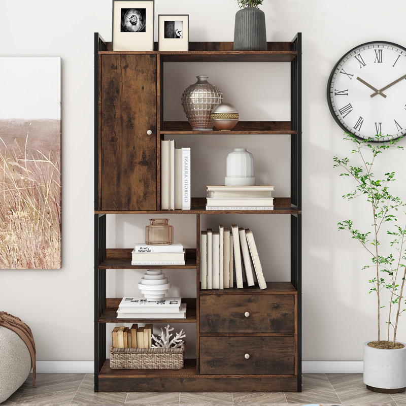 173cm H x 100cm W Bookcase, Black/Brown