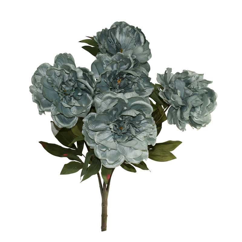 21" Large Peony Bush - 5 Heads, Blue