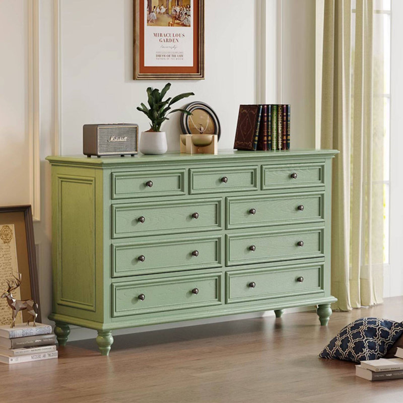 American-style vintage storage chest of drawer, Green