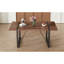 Grande table de salle à manger en MDF noyer, style industriel pour la cuisine
