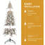 Arbre de Noël floqué à charnières en PE / PVC avec lumières DEL blanc chaud, 31 pommes de pin naturelles et support en métal-1109674749