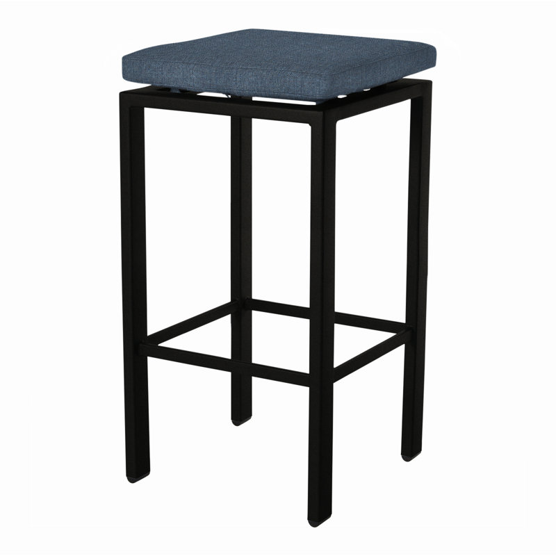 Aris Outdoor Bar Stool, Carbon Black, Sahara Cafe, 31.25"