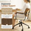Ensemble de 2 chaises de bureau pivotantes et réglables en hauteur, de style Mid-Century moderne avec roulettes et accoudoirs-132400972