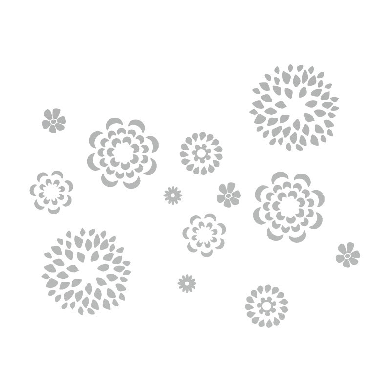 Plants & Flowers Non-Wall Damaging Wall Decal, 19" H x 24" W x 0.01" D, Silver