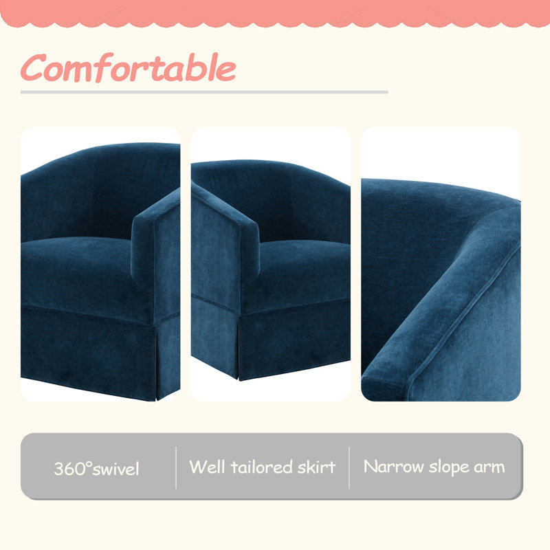 Chaise pivotante à jupe, Bleu
