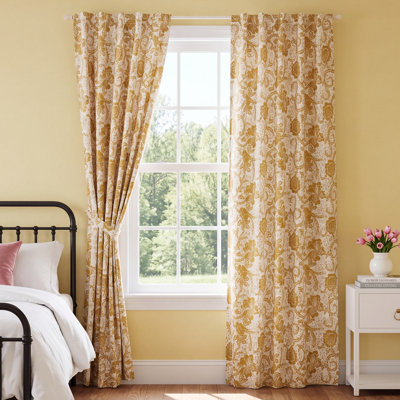 100% Cotton Room Darkening Curtain Panel Pair